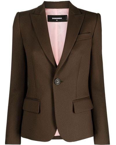 DSquared² Single-breasted Long-sleeve Blazer - Brown
