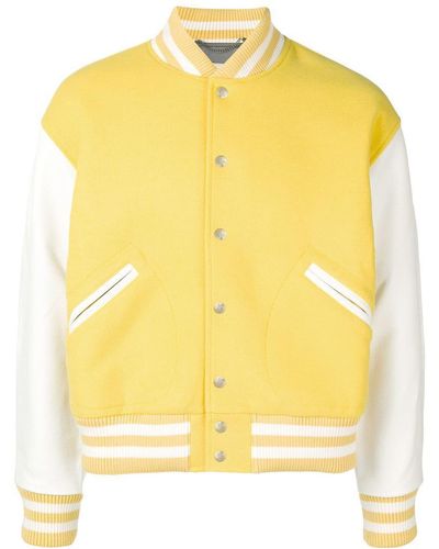 MISBHV Contrast Sleeve Varsity Jacket - Yellow