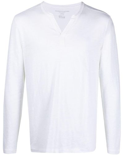 Majestic Filatures V-neck Long-sleeve Sweater - White