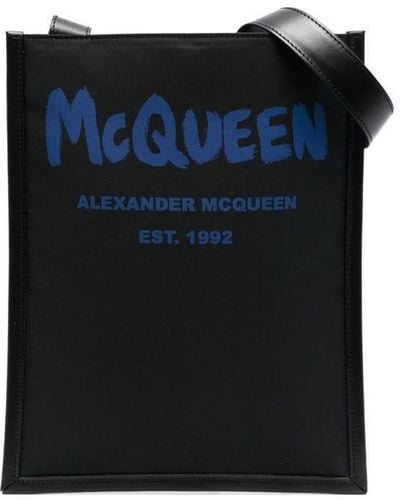 Alexander McQueen Messengertas Met Logoprint - Zwart
