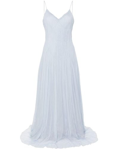 Ermanno Scervino Pleated Silk Gown - White