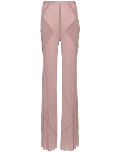 Rick Owens Seam-detailed Flared Trousers - Pink
