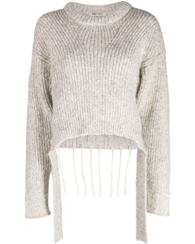 Ports 1961 Logo-embroidered Ribbed-knit Sweater - White