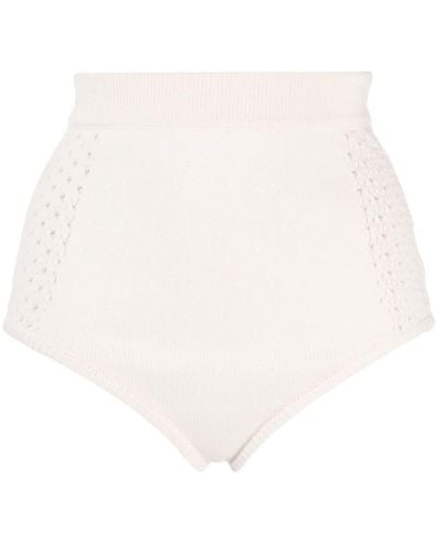 Cashmere In Love Kira Crochet-knit Shorts - White