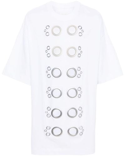 Givenchy T-Shirt mit Ösendetail - Weiß
