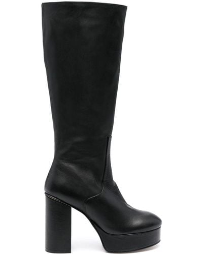Alohas Joanna 115mm Leather Boots - Black