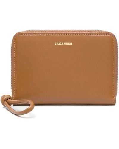 Jil Sander Cartera con logo y cremallera - Marrón