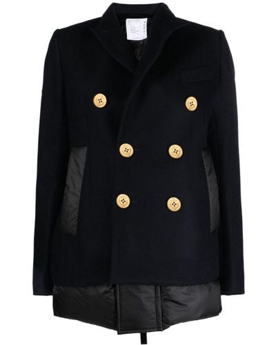 Sacai Doppelreihige Jacke - Schwarz