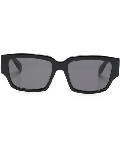 Alexander McQueen Grafitti-print Rectangle-shape Sunglasses - Grey