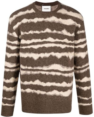 Nanushka Abstract Stripe Sweater - Brown