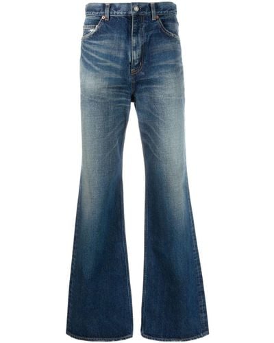 Saint Laurent 70's Whiskering-effect Bootcut Jeans - Blue