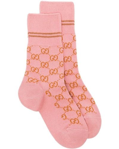 Gucci GG Supreme Ribbed Socks - Pink