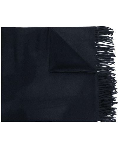 N.Peal Cashmere Woven Cashmere Shawl - Blue