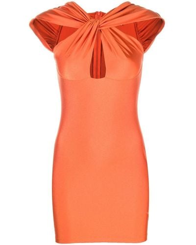 Coperni Knot-detail Mini Dress - Orange