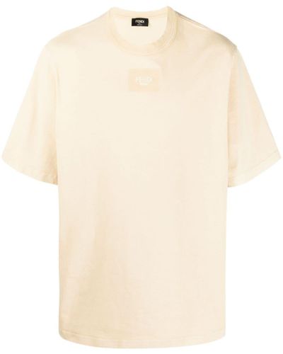 Fendi T-shirt en coton à manches courtes - Neutre