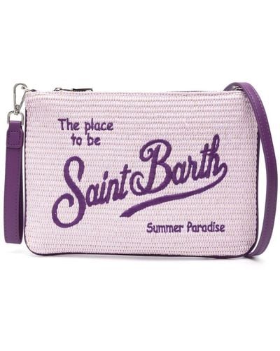 Mc2 Saint Barth Parisienne Straw Clutch Bag - Purple