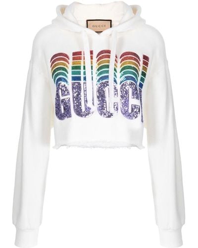 Gucci Hoodie mit Pailletten - Weiß
