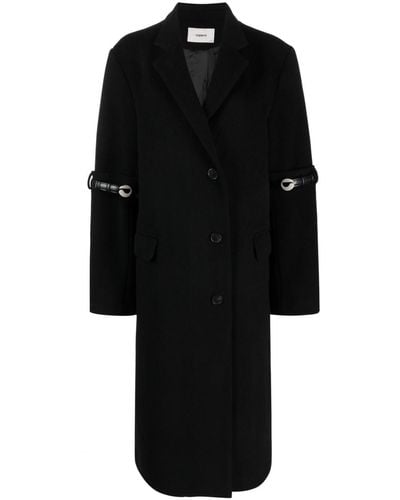Coperni Buckle-detail Single-breasted Coat - Black