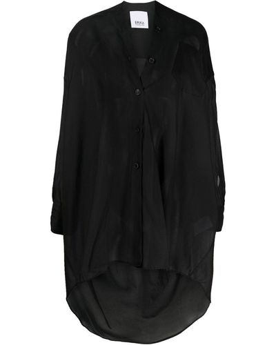 Erika Cavallini Semi Couture Alfonso Vネック シャツ - ブラック