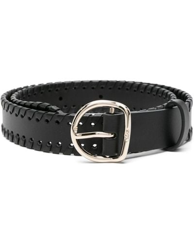 Chloé Mony Whipstitch-trim Leather Belt - Black