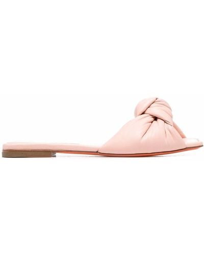 Santoni Knot-detail Leather Sandals - Pink
