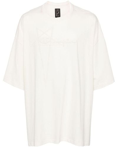 Rick Owens X Champion T-shirt Tommy T con ricamo - Bianco