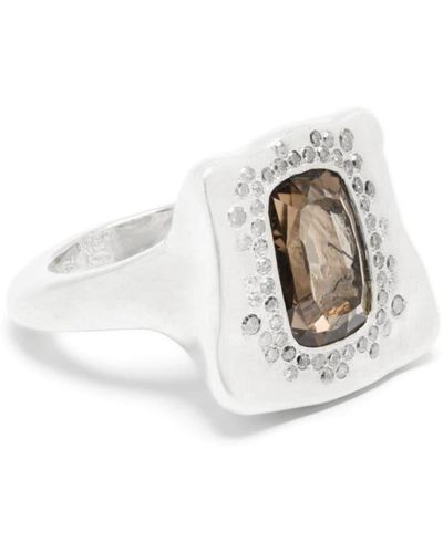 Rosa Maria Multi-stone Sterling Silver Ring - White