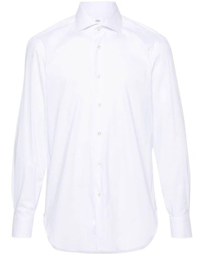 Barba Napoli Hemd aus Popeline - Weiß