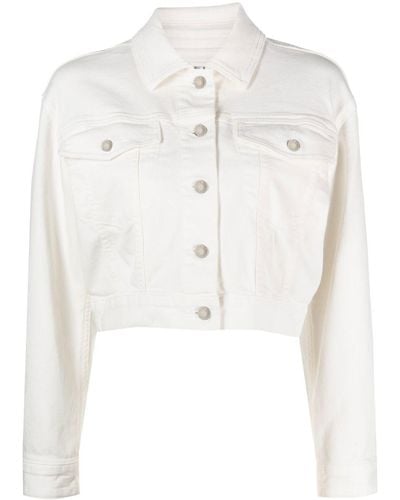 MICHAEL Michael Kors Long-sleeve Cropped Denim Jacket - White