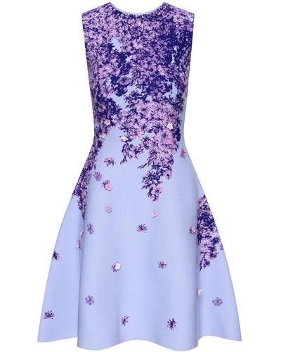 Oscar de la Renta Degrade Lilac Jacquard Knit dress - Violet