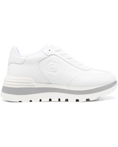 Liu Jo 45mm Embossed-logo Lace-up Trainers - White