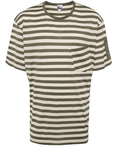 Sunspel X Nigel Cabourn striped cotton T-shirt - Grau