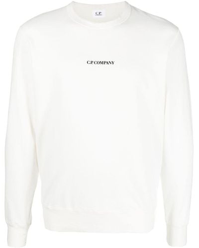 C.P. Company Sweater Met Logoprint - Wit