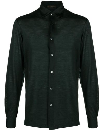Dell'Oglio Long-sleeve Merino-wool Shirt - Green