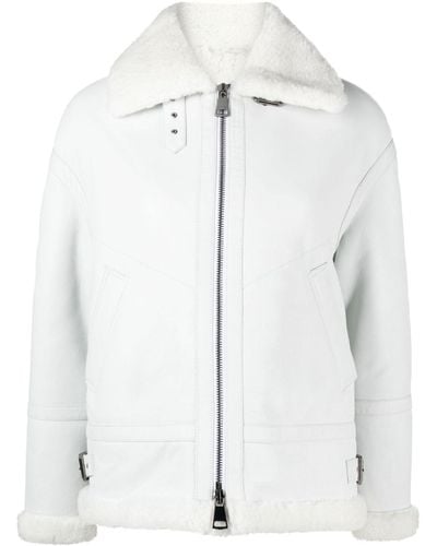 S.w.o.r.d 6.6.44 Giacca in pelle con fodera in shearling - Bianco
