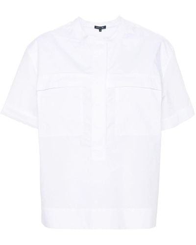 Soeur Short-sleeve Cotton Blouse - White