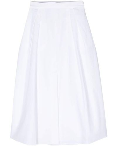 Rohe A-line cotton midi skirt - Weiß