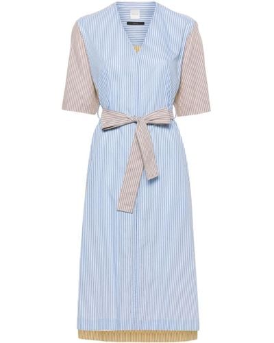Paul Smith Striped Belted Midi Dress - Blue