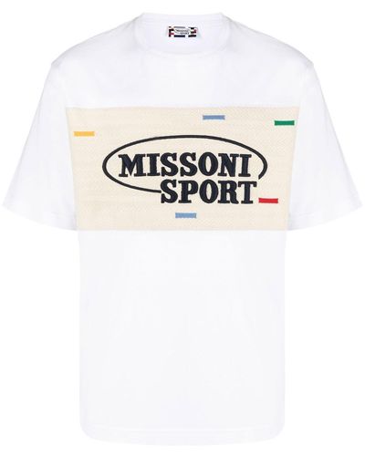 Missoni T-shirt Met Geborduurd Logo - Wit