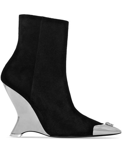 Philipp Plein Pointed-toe Suede Ankle Boots - Black