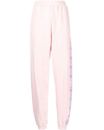 Aries Side Logo-print Track Trousers - Pink