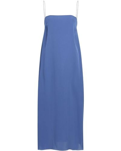 Khaite The Sicily Silk Midi Dress - Blue