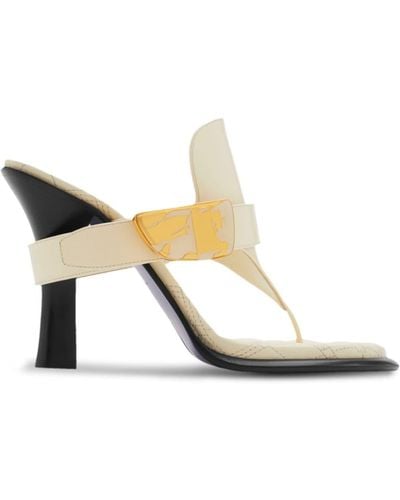 Burberry Bay 100mm Leather Sandals - White