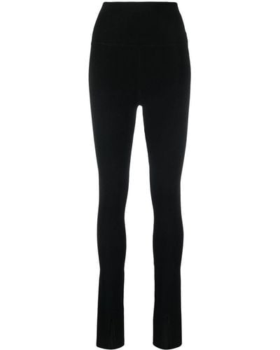 Victoria Beckham Pantalon taille-haute à fentes - Noir