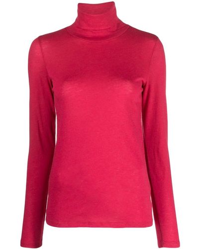 Majestic Filatures Long-sleeved Roll-neck Top - Pink