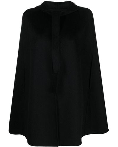 P.A.R.O.S.H. Felted-finish Hooded Wool Cape - Black