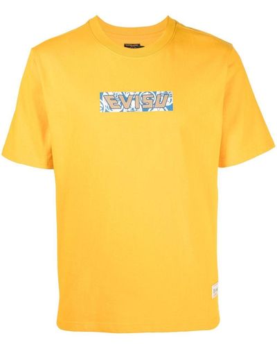 Evisu T-shirt Met Grafische Print - Geel