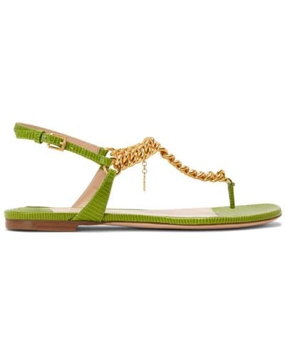 Tom Ford Zenith Leather Sandals - Green
