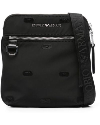 Emporio Armani Recycled Nylon Messenger Bag - Black