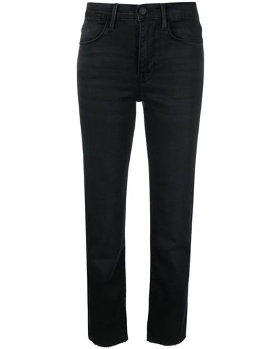 FRAME Mid-rise Cropped Jeans - Black